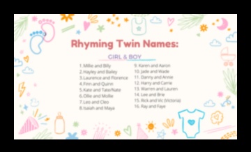 Žilbinoši dueti: papildu dvīņu mazuļu vārdi